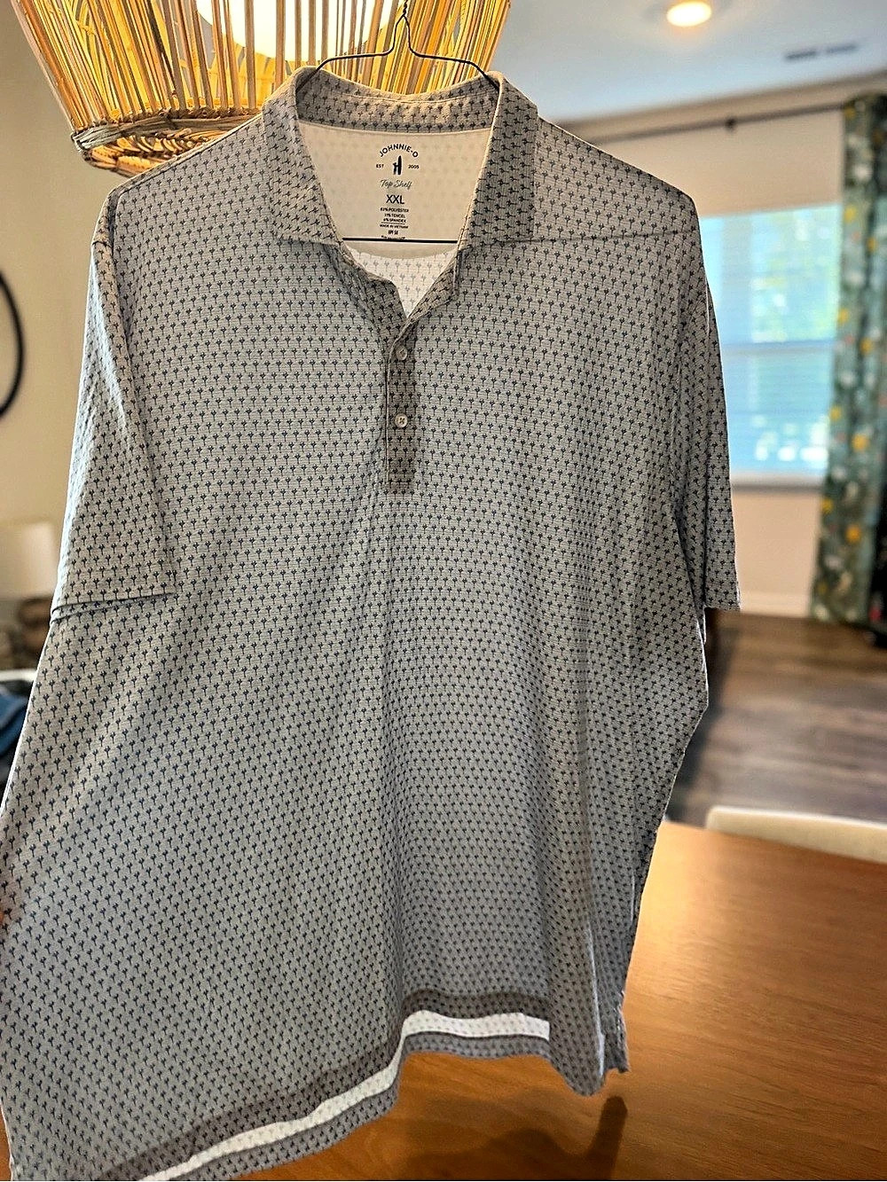 Tommy Bahama Men's Polo Shirt White & Blue XXL Like New